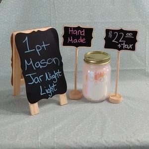 1 pint Mason Jar Night Light with lights